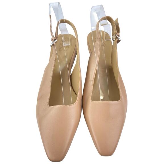 Naturalizer Lesley Women's Tan Nude Leather Pointed Toe Slingback Pumps Shoes 10 - Picture 2 of 5